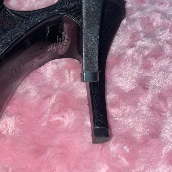 KATE PRESTON SHEER BLACK LACE PEEP TOE STILET HEELS size 8.5 - Picture 8 of 8